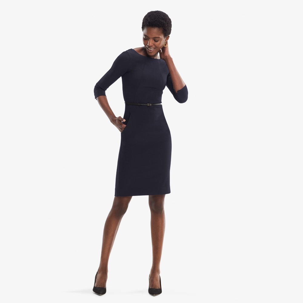 EUC MM LaFleur Etsuko Dress - Galaxy Blue - Size 12 (missing belt)